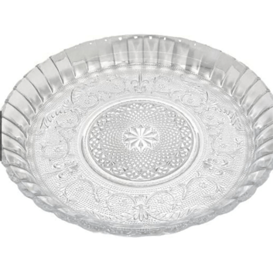 Prato Para Bolo Pequeno De Vidro Transparente Bohemia 30cm
