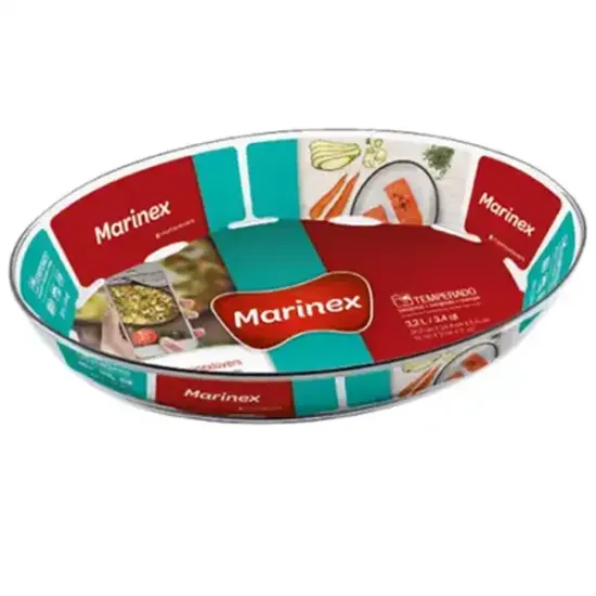 Assadeira Refratário de Vidro 3,2L Marinex