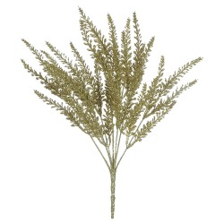 Enfeite Natalino Rabo De Raposa Com Glitter 37cm Dourado