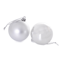 Bola De Natal Prata 4cm Tubo 12 Unidades - Fartex