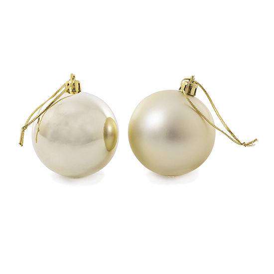 Bola De Natal Champanhe Mista 4cm Tubo 12 Unidades - Fartex