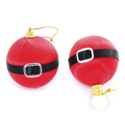 Bola Decotativa Cinto Noel 2 Unidades 6cm Fartex Ntl