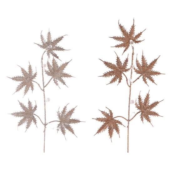 Enfeite Natalino Folhas Maple Plastico 27cm Fartex