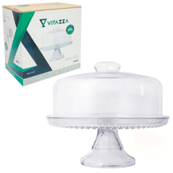 Boleira De Vidro Com Pe + Tampa 22x28cm Vitazza