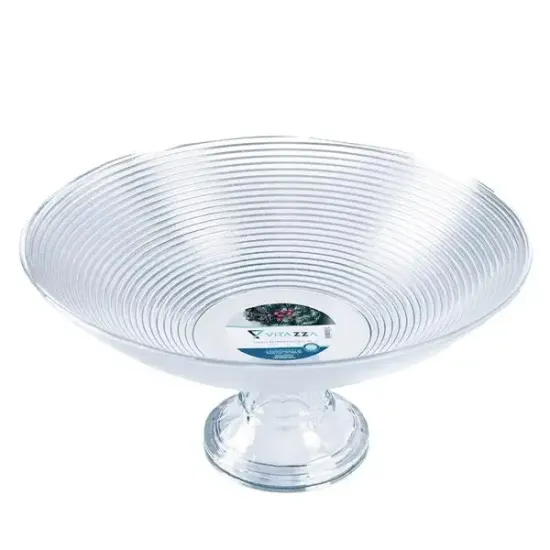 Centro de Mesa com Pé de Vidro Vitazza Espiral 19cm x 35cm