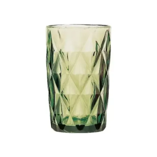 Conjunto Com 6 Copos Altos Em Vidro Diamond Verde 6499 Lyor