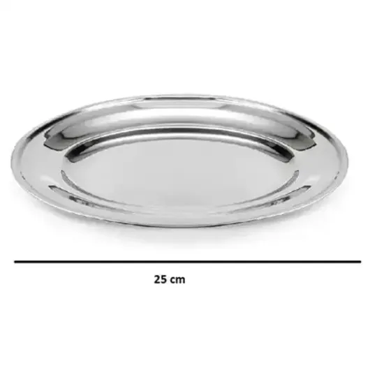 Travessa De Inox Oval 25 Cm