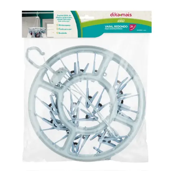 Varal Redondo Grande 24 Prendedores Z Plastic
