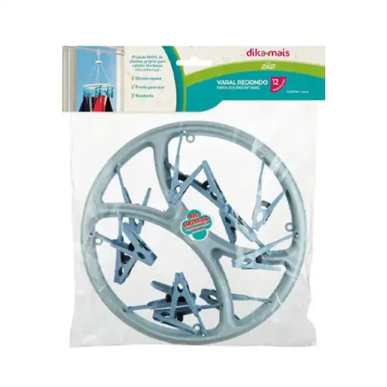 Varal Redondo C/12 Prendedores Eko Z Plastic