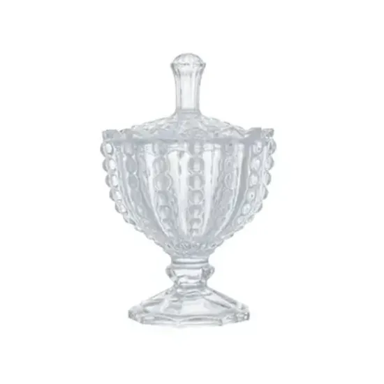 Potiche de Cristal com Pé Bolhas 9,5cm x 14,5cm - Lyor