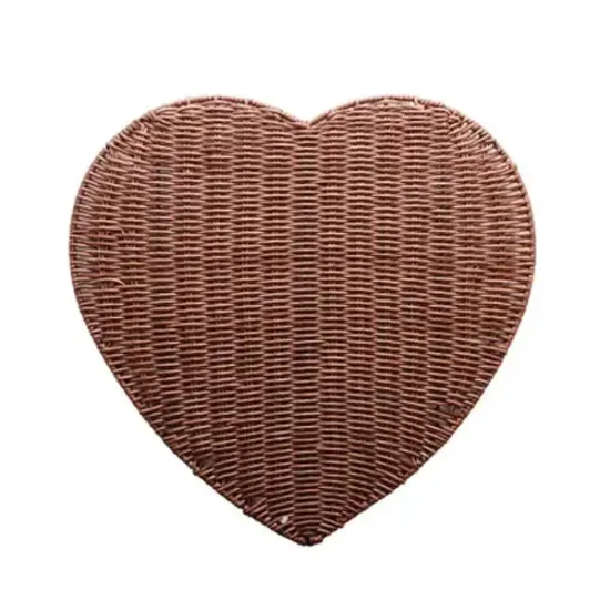 Lugar Americano Rattan Plástico Coração Marrom 41Cm X 40Cm - LYOR