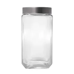 Pote Hermético Gastro de Vidro com Tampa de Metal Prateada 2,2L - Lyor