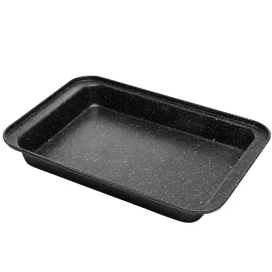 Assadeira Retangular Antiaderente De Aco Carbono Granilite Preta 37x25x5cm