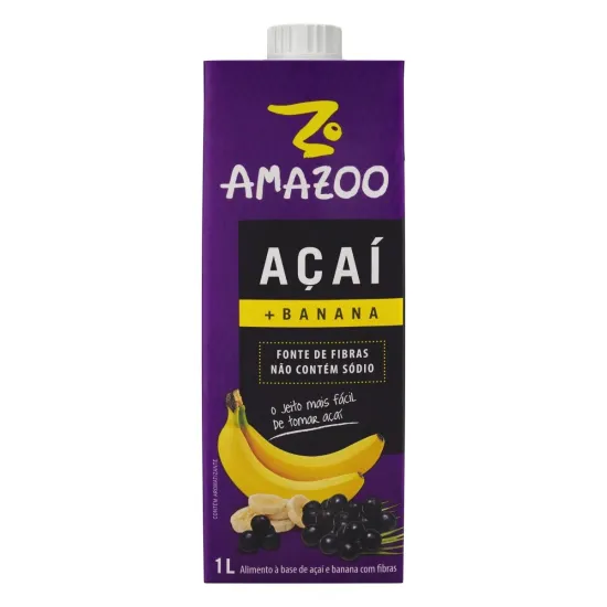 Bebida à Base de Açaí e Banana Amazoo Caixa 1l