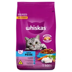 Alimento para Gatos Adultos 1+ Peixe Whiskas Pacote 500g
